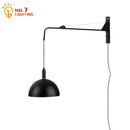 GobekUsa Gold/Black Swing Arm Wall Lamp LED E27, Adjustable & Rotatable Sconce
