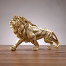 GobekUsa Golden Lion King Resin Statue Ornament for Home Office Desktop Decoration
