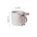 GobekUsa Bowknot Ceramic Mug & Saucer Set - Tea, Coffee, Juice Cup for Dining Table