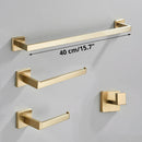 GobekUsa Brushed Gold Bathroom Set: Towel Bar, Robe Hook, Shelf, Tissue Holder & Accessories