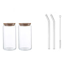 GobekUsa Glass Drink Cup with Bamboo Lid - High Borosilicate Glass Tea Juice Coffee Mug