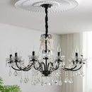 GobekUsa Black Crystal Chandelier Foyer Pendant Lights for Art Decor Luminarias