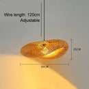 GobekUsa Bamboo Chandelier: Handwoven LED Ceiling Pendant for Home Decor