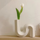 GobekUsa Geometric Ceramic Vase | S Shape Desk Decor | Home Decoration Accessories