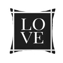 GobekUsa Black Geometry Letters Print Cushion Cover for Home Decor & Office
