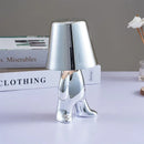 GobekUsa LED Golden Boy Table Lamp | Rechargeable Resin Night Light for Bedroom Decor