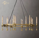 GobekUsa LED Round Glass Chandelier for Living Dining Room Lighting