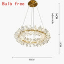 GobekUsa Crystal Flower Chandelier: Luxury LED Ceiling Light for Home Decor, Living Room, Bedroom