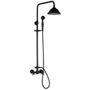 GobekUsa 8" Black Rain Shower Head Set with Hand Spray and Mixer Faucet