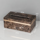 GobekUsa Emperador Dark Marble Bathroom Set: Toothbrush Holder, Soap Dispenser, Luxury Accessories
