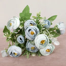 GobekUsa Blue Peony Tea Rose Silk Fake Flowers for DIY Home Garden Wedding Decor