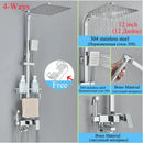 GobekUsa Black Brass Shower Faucet Set with Rotatable Tub Spout and Rain Shower Column