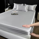 GobekUsa 100% Mulberry Silk Fitted Sheet Set with Pillowcase - Luxury Solid Color Silk Bed Linen