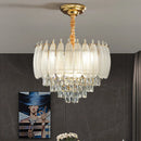 GobekUsa Crystal Feather Chandelier: Luxury French Retro LED Lamp for Living and Dining Room