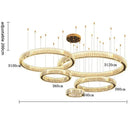GobekUsa Gold Crystal Chandelier: Modern Luxury Round Square Pendant Light for Living Room