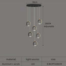 GobekUsa Aluminum LED Chandelier Crystal Round Hanging Lamps Luxury Staircase Lighting Fixtures