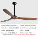 GobekUsa 70" Wood DC Ceiling Fan w/ Remote Control - Industrial Style Large Size Fan