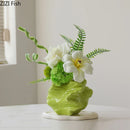 GobekUsa Green Ceramic Vase: Unique Plant Pot for Stylish Room Decor