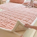 GobekUsa Cozy Faux Rabbit Fur Quilted Mattress: Super Soft Warm Tatami Mat for Home