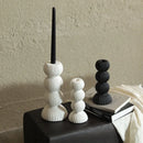 GobekUsa Geometric Ceramic Candle Holder Ornaments Sphere Stripes Decoration Candlestick
