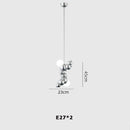 GobekUsa Dimmable LED Hanging Pendant Light for Living Room - Gold Silver Luminaire