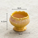 GobekUsa Lotus Flower Ceramic Vase: Small Plant Pots for Table Decoration and Room Aesthetic