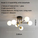 GobekUsa Glass Ball Black Chandelier - Nordic Round Dining Table Ceiling Chandelier