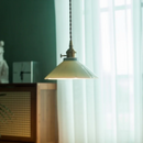 GobekUsa Cyan Ceramic LED Pendant Light for Loft Cafe Bar Decor