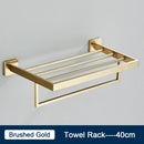 GobekUsa Black Towel Rack Bar 40cm SUS304 Modern Gold Cloth Holder Wall Mounted