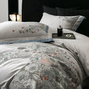GobekUsa Cotton Flowers Horse Embroidery Luxury Bedding Set - Duvet Cover, Bed Sheet, Pillowcases