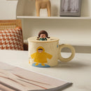 GobekUsa Creative Ceramic Coffee Mug with Lid for Couples