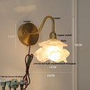 GobekUsa Brass LED Wall Sconce Clear Glass Pull Chain Switch Modern Vanity Light