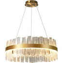 GobekUsa Golden Crystal Chandelier LED Pendant Light - Luxury Modern Glass Lighting