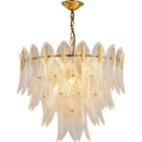 GobekUsa Glass Leaf Luxury Chandelier LED Pendant Lights for Modern Living Room