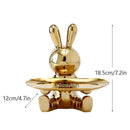 GobekUsa Astronaut Rabbit Resin Tray: Home Office Desktop Decor & Storage