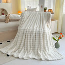 GobekUsa Bubble Velvet Blanket: Soft Cozy Flannel Sofa Cover, Single/Double, Office Nap & Air Conditioning
