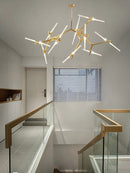 GobekUsa Gold Branch LED Chandelier for Duplex Villa Staircase - Modern Indoor Lighting