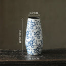 GobekUsa Blue White Porcelain Vase Hydroponic Ceramic Flower Pot Room Decor