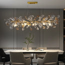 GobekUsa Crystal Leaf Branch Chandelier - Elegant Lighting Fixture for Bedroom, Living Room, Dining Room