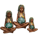 GobekUsa Gaia Mother Earth Lotus Yoga Pose Resin Figurine Decor for Home Nature Sculpture