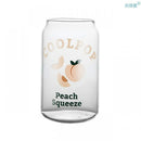 GobekUsa 350ml Can Shape Glass Cup with Fruit Prints for Tea Coffee Milk Beer