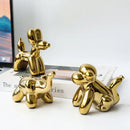 GobekUsa Golden Monkey Dog Rabbit Ceramic Balloon Animals Desk Ornament