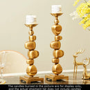 GobekUsa Golden Alloy Stone Pile Candle Holder Ornament Home Aroma Container