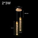 Modern Crystal Rod Pendant Light in Black or Gold