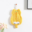 GobekUsa Coral Plush Cat Microfiber Hand Towel: Cute Quick-Drying Kitchen Bathroom Accessory