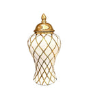 GobekUsa Gold Diamond Porcelain Vase: Elegant Ceramic Home Decoration & Storage Jar
