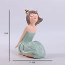 GobekUsa Bowknot Fairy Girl Figurines, Nordic Decor and Crafts, Bubble Gum Girls Theme