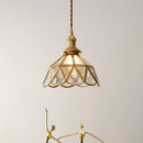 GobekUsa Amber Glass LED Pendant Light - Nordic Modern Copper Suspension Luminaire for Home