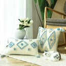 GobekUsa Boho Blue Diamond Moroccan Cushion Cover 45x45cm Home Decor