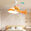 GobekUsa Helicopter Aircraft Ceiling Fan Children's Chandelier Blue Pink Light Kids' Room